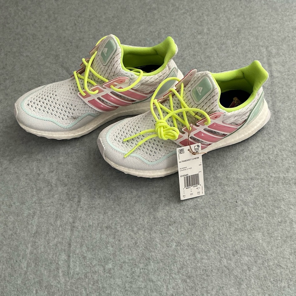 Adidas Ultraboost 1.0 Neon with Pink and White